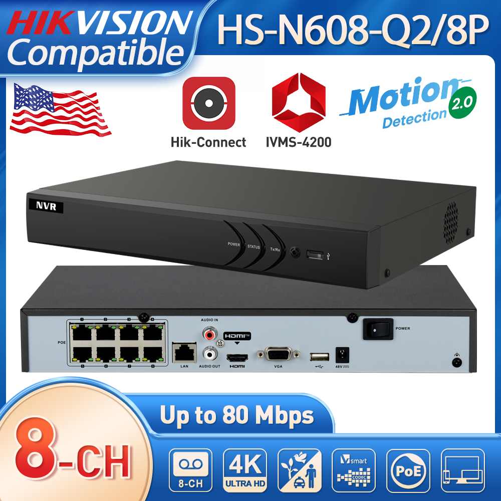 Home Security System Hikvision - 8CH Network Video Recorder for Home