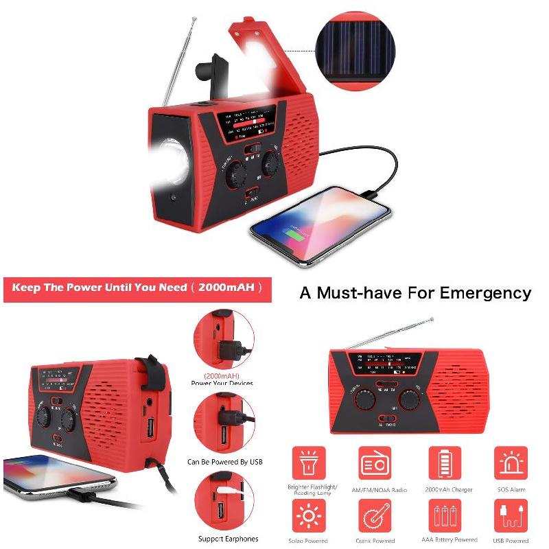 Solar Security Light - Emergency Solar Hand Crank Radio With