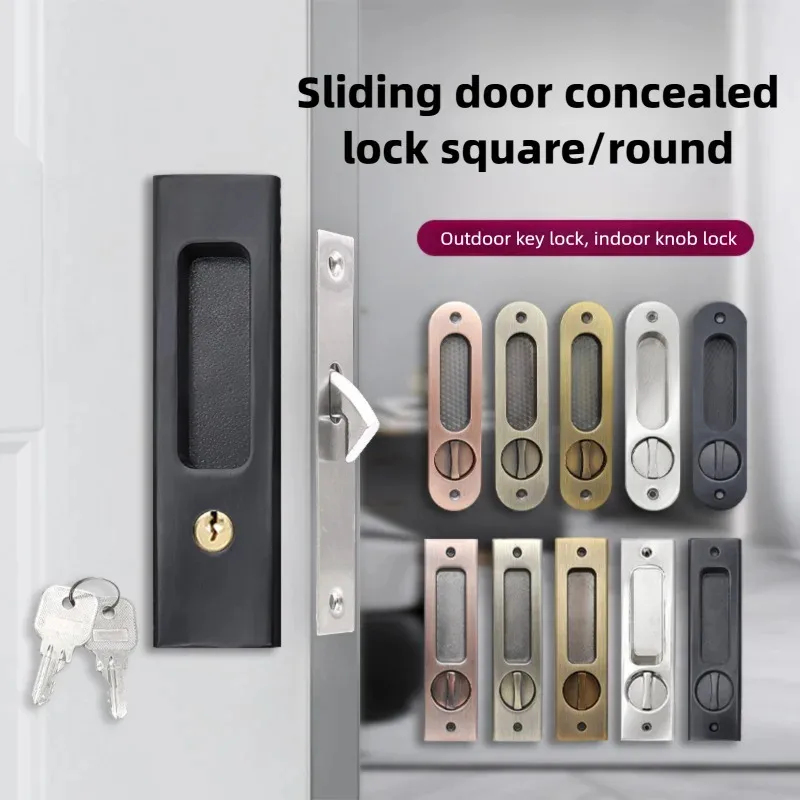 Home Security Door - Durable Black Hook Sliding Door Lock