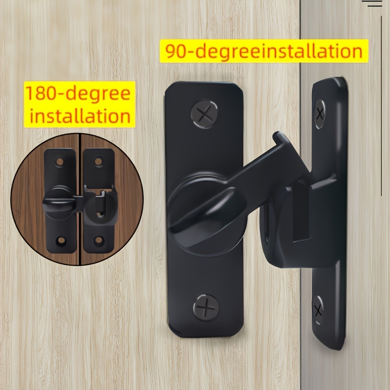 Home Security Door Reinforcement Lock - 90/180 Degree Flip Sliding Door Latch