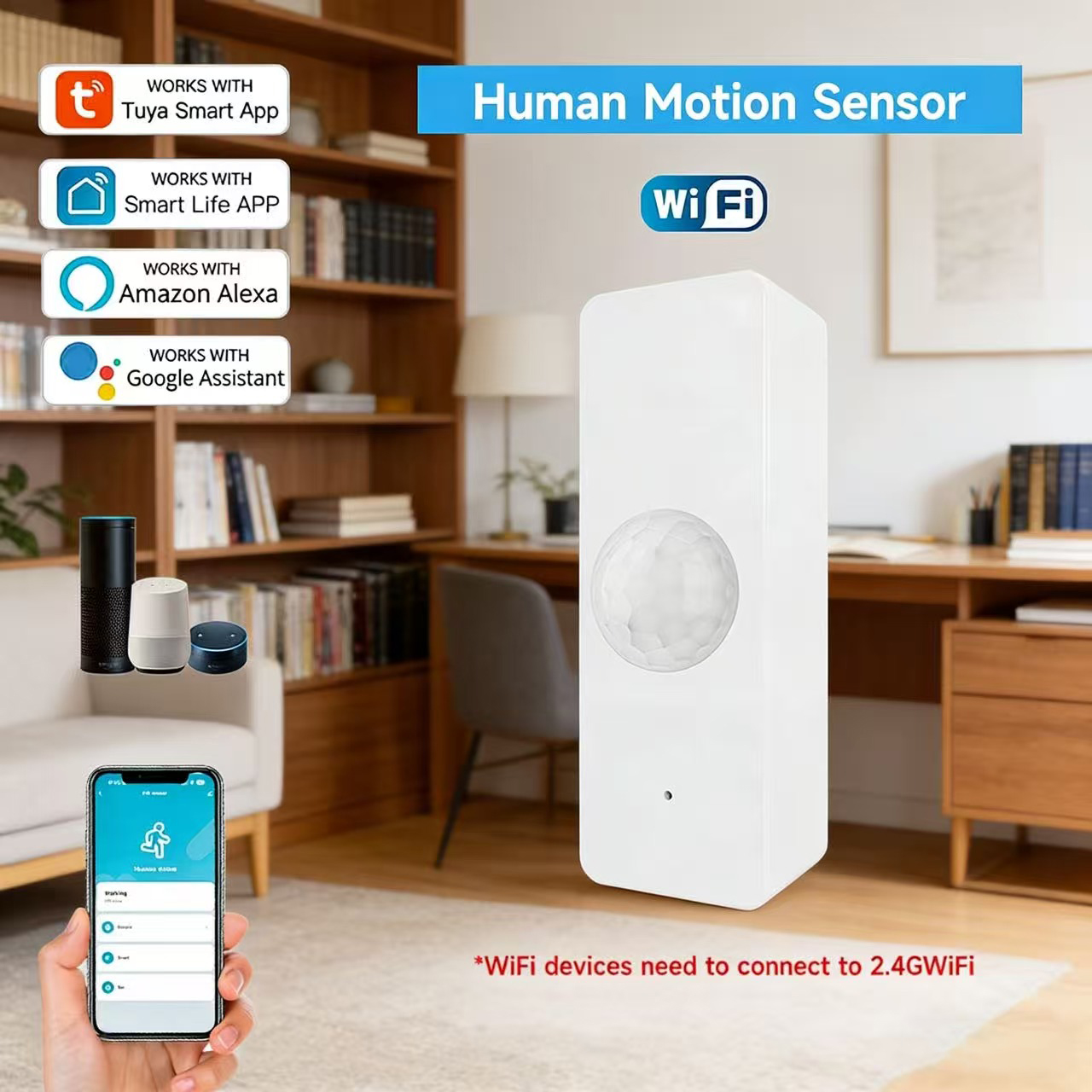 Home Security Device - WiFi Smart PIR Motion Sensor Tuya