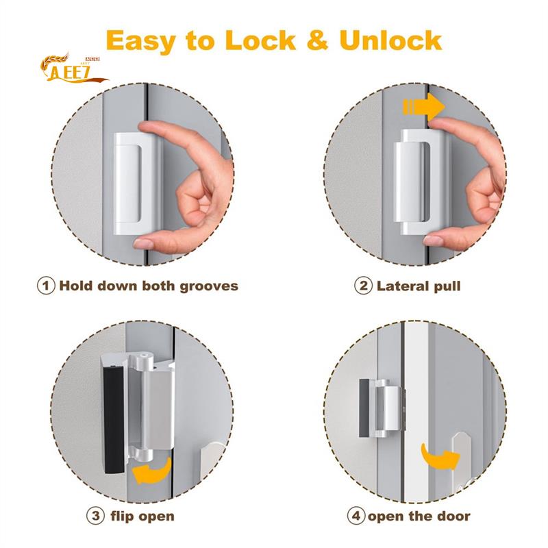 Home Security Door Reinforcement Lock - AEE7-1Pack Aluminium Alloy U Door Reinforcement