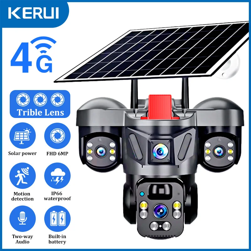 Home Security Packages - KERUI Outdoor PTZ 6MP 4G SIM