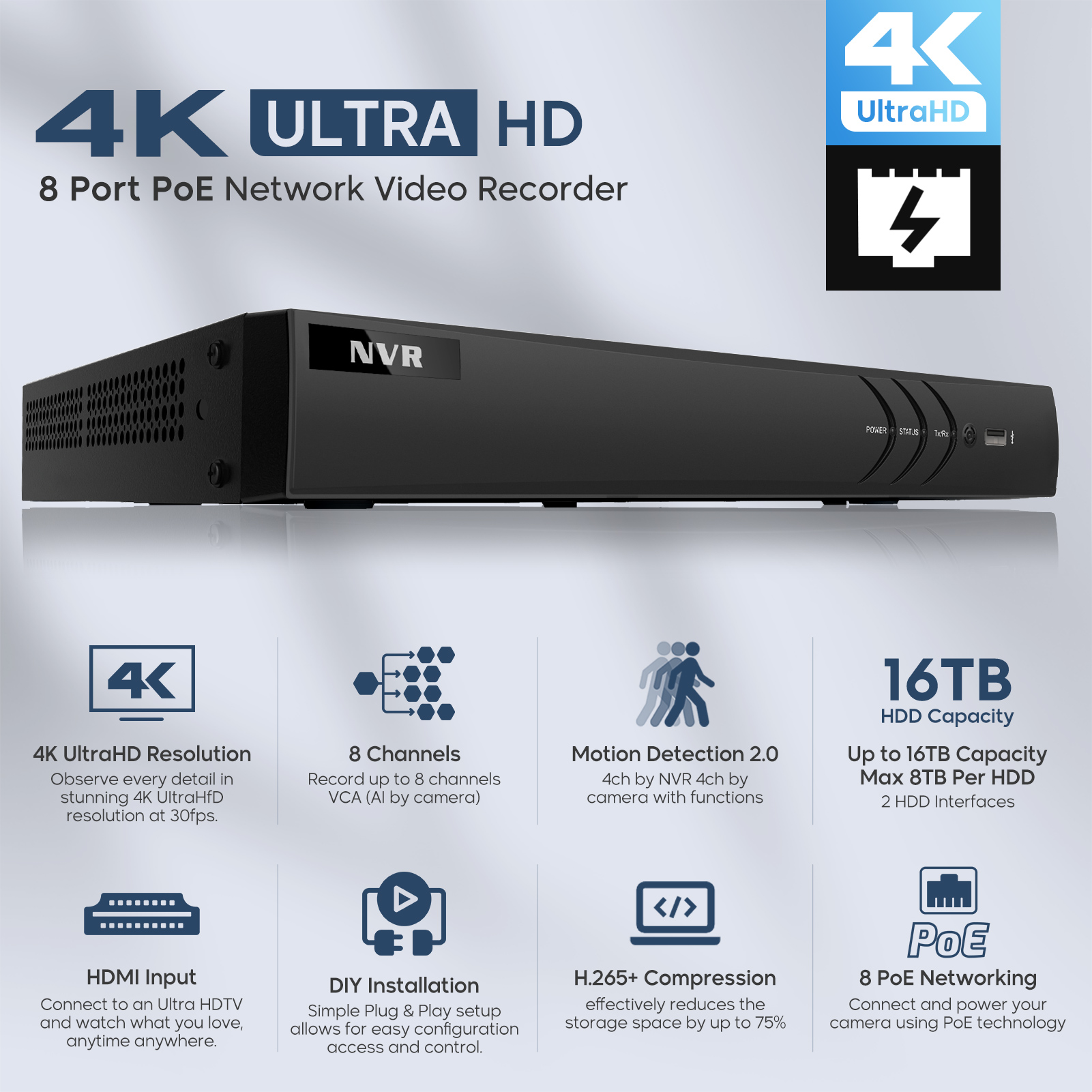 8CH Network Video Recorder for – обзор и цена Home Security System Hikvision