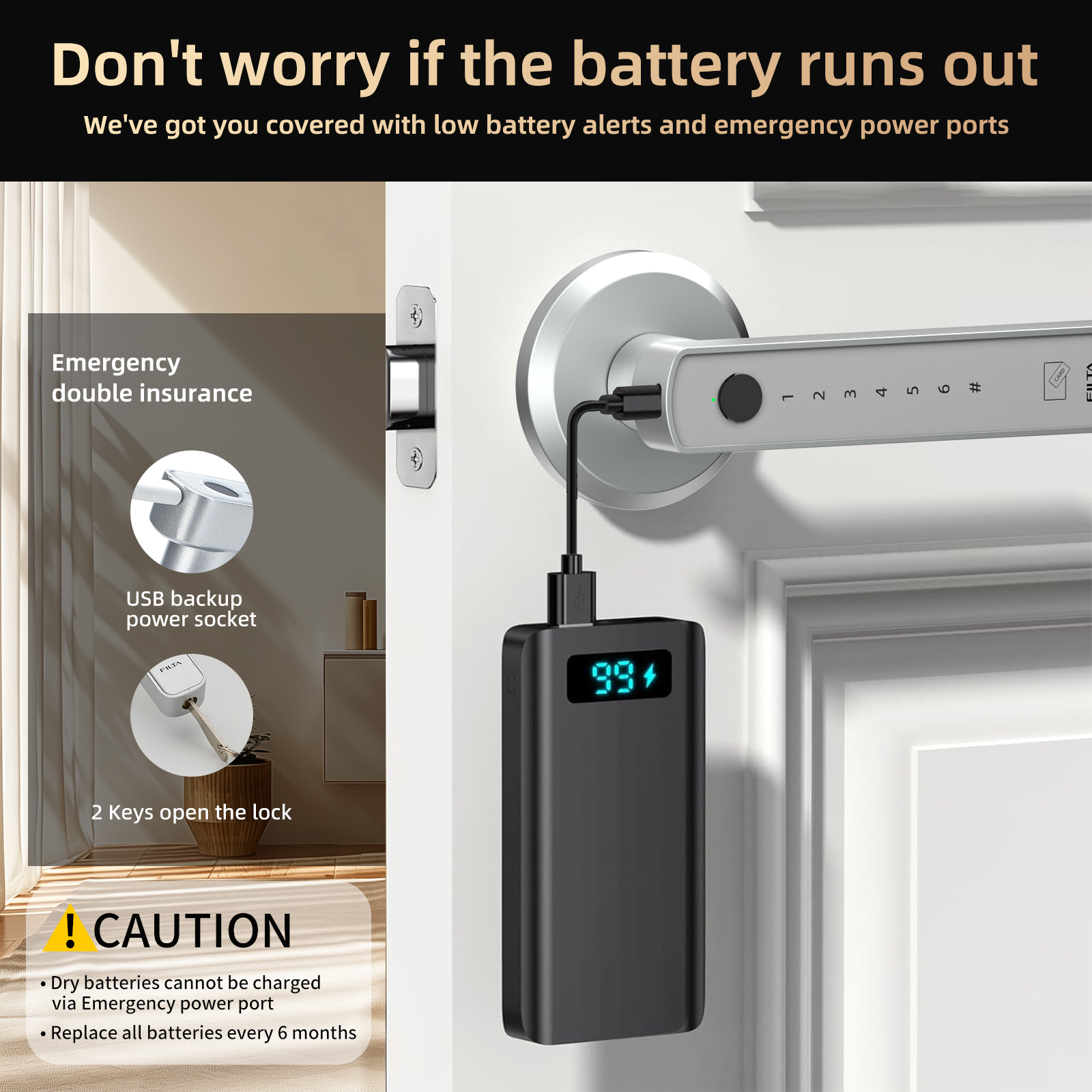 Viladepot Smart Lock Fingerpri – обзор и цена Home Security Door Reinforcement Lock