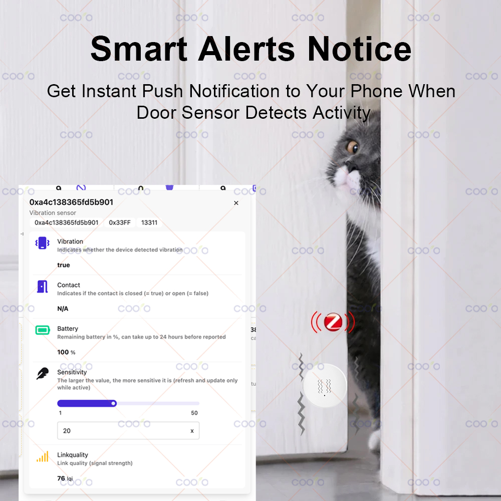ZigBee 3.0 Vibration Sensor Re – обзор и цена Home Security App